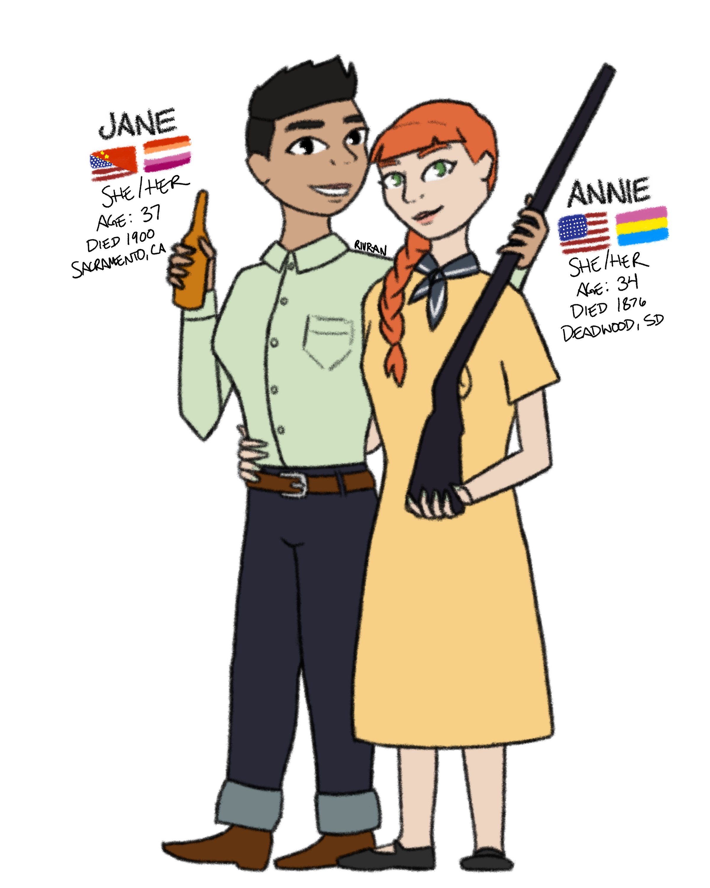 Jane and Annie ref sheet